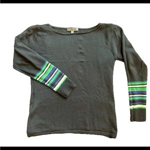 Classiques Entier 100% Merino Wool Sweater XS Navy Striped Cuff